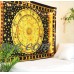 Black and Yellow Horoscope Tapestry Astrology Wall Tapestry Hippie Indian Wall Hanging Outdoor Beach Picnic throw Blanket by Oussum   